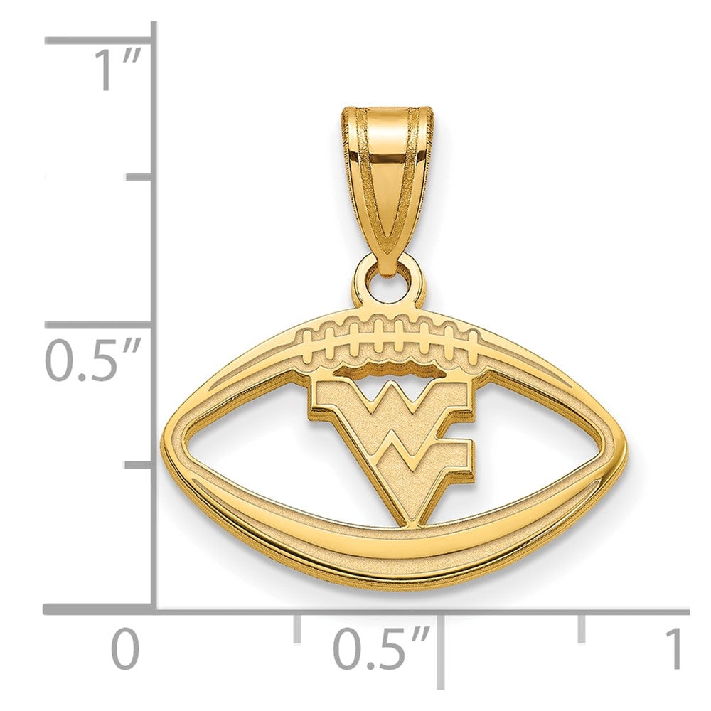 Gold Plated Sterling Silver Logoart West Virginia University W V Football Pendant
