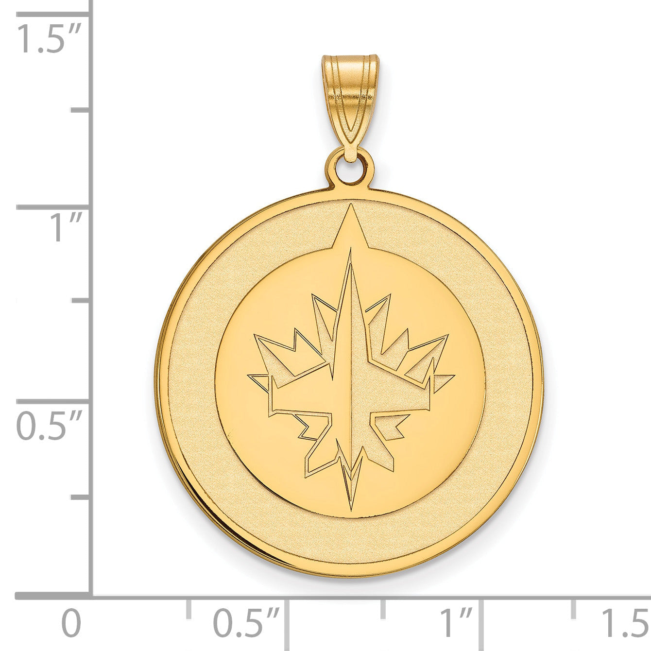 Gold Plated Sterling Silver Nhl Logoart Winnipeg Jets Extra Large Pendant