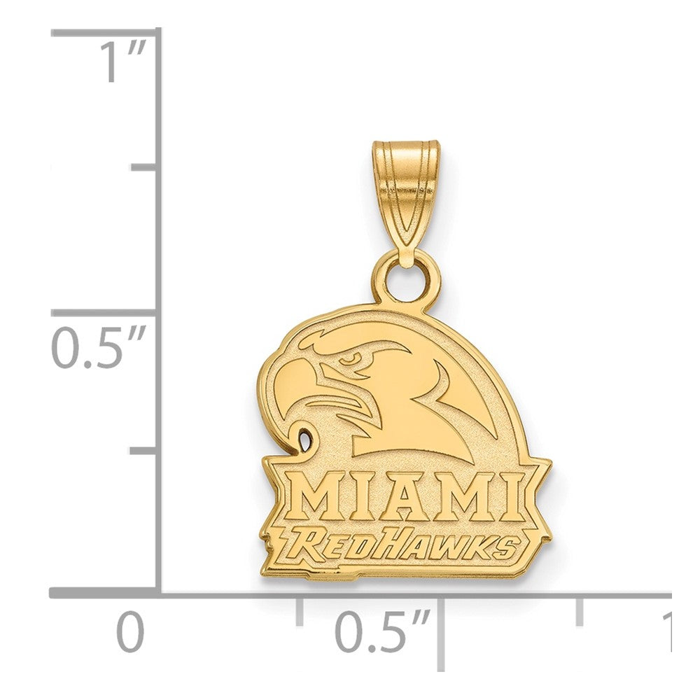 Gold Plated Sterling Silver Logoart Miami University Ohio Redhawks Small Pendant