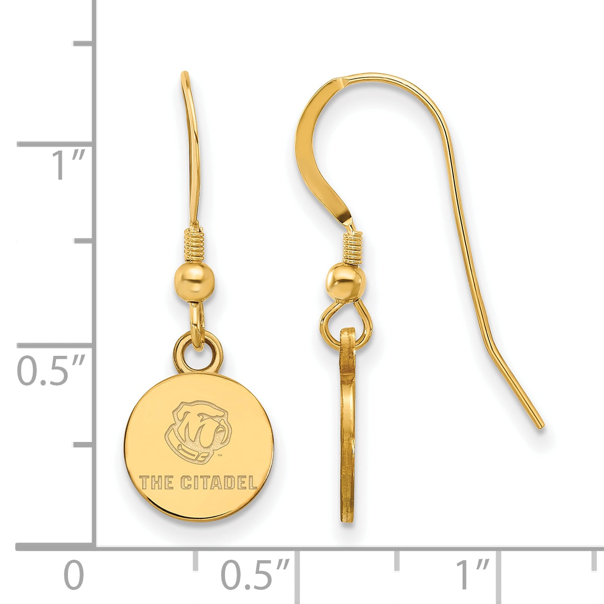 Gold Plated Sterling Silver Gp Logoart The Citadel Xs Dangle Earrings