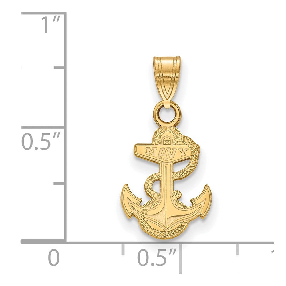 14K Yellow Gold Logoart Us Naval Academy Anchor Small Pendant