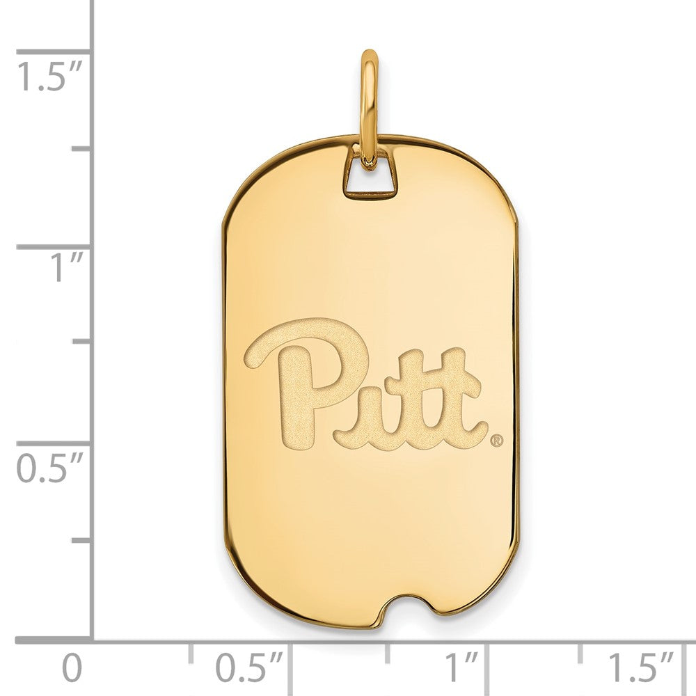 10K Yellow Gold Logoart University Of Pittsburgh Small Dog Tag Pendant