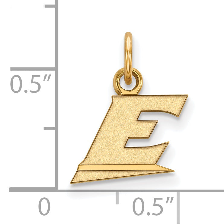 14K Yellow Gold Logoart Eastern Kentucky University Letter E Extra Small Pendant