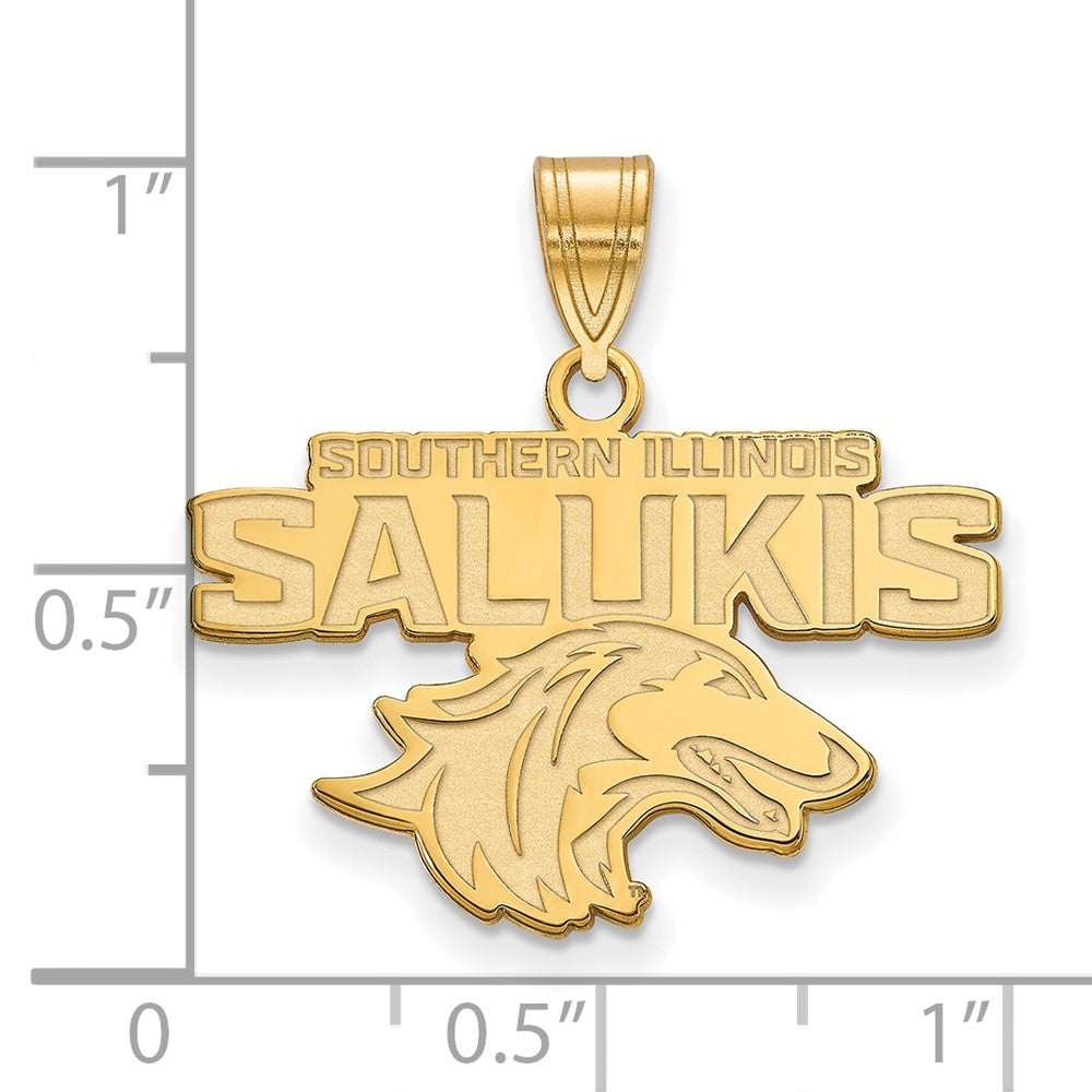 14K Yellow Gold Logoart Southern Illinois University Salukis Medium Pendant