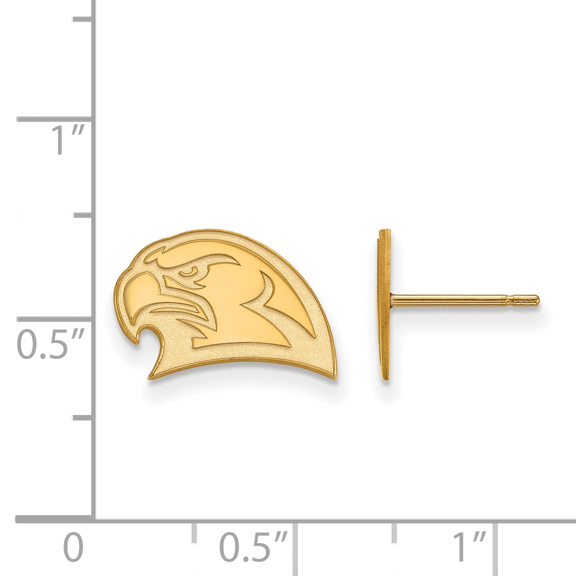 Gold Plated Sterling Silver Logoart Miami University Ohio Redhawk Small Post Earrings