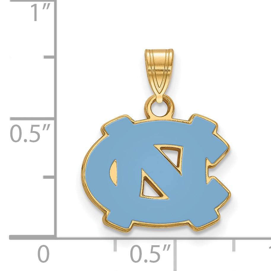 Gold Plated Sterling Silver Logoart University Of North Carolina N C Small Enameled Pendant