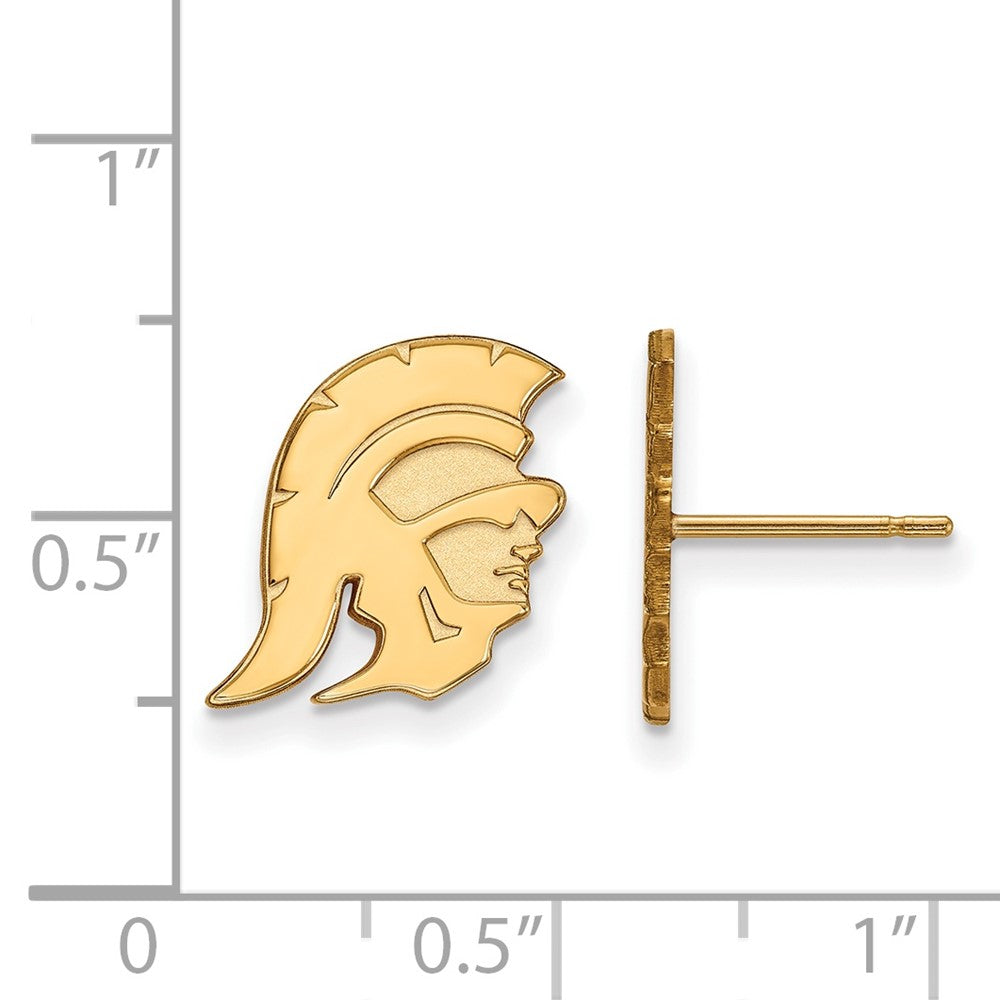 10K Yellow Gold University Of Southern California Trojan Small Post Earrings