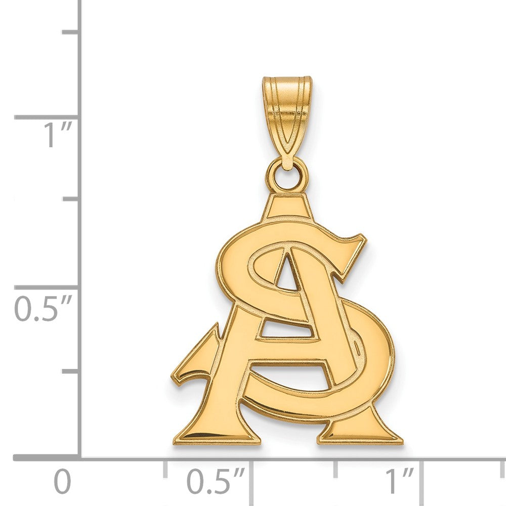 14K Yellow Gold Logoart Arizona State University A S Large Pendant