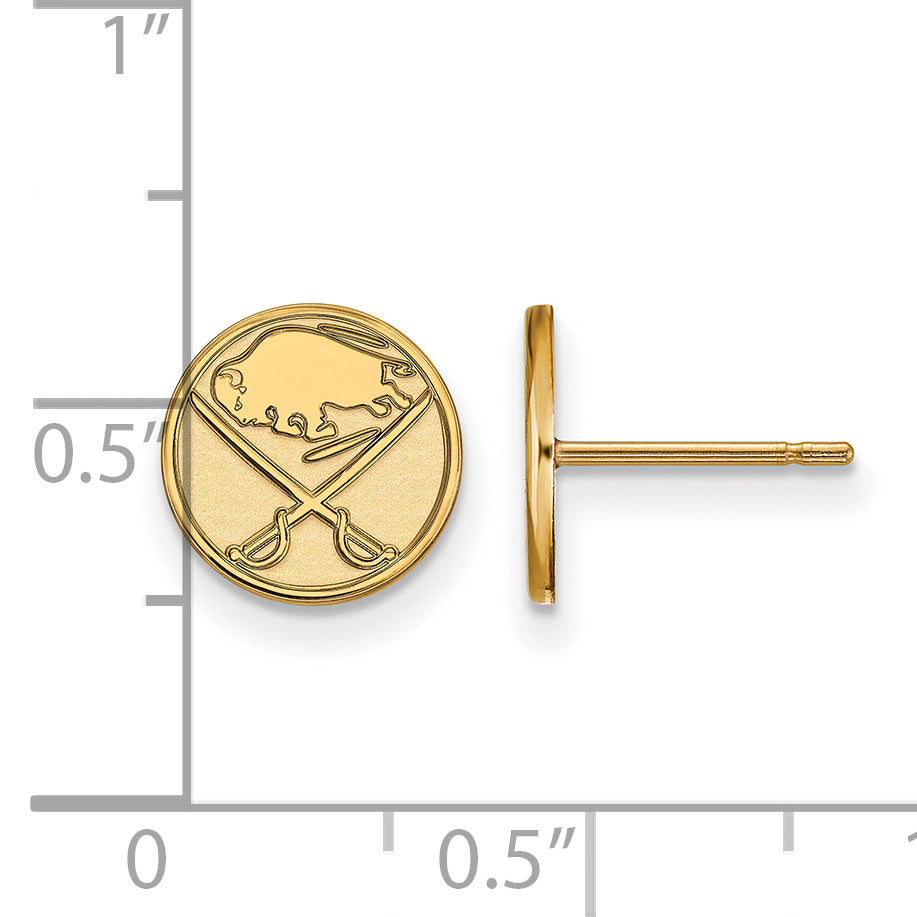 Gold Plated Sterling Silver Nhl Logoart Buffalo Sabres Extra Small Post Earrings