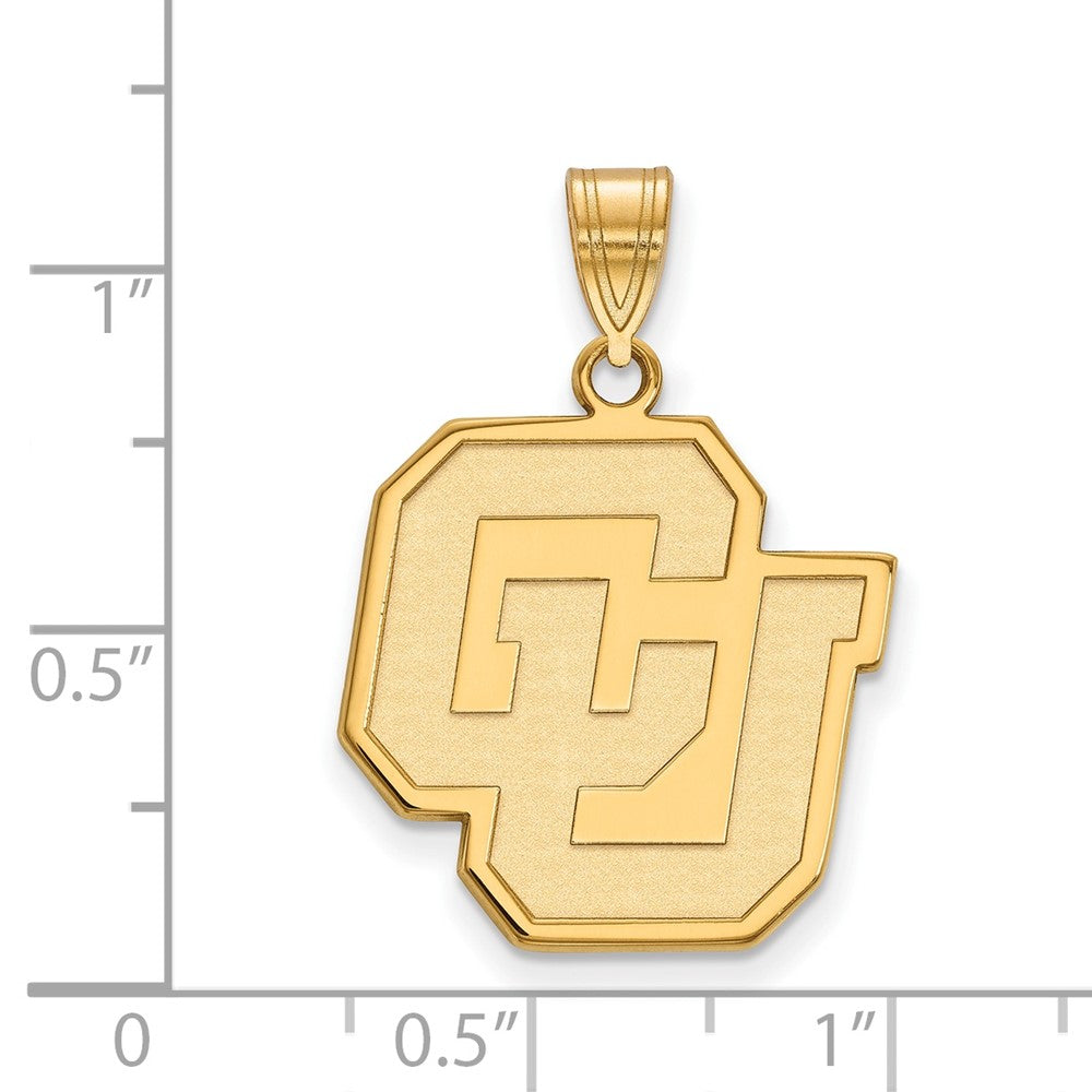 10K Yellow Gold Logoart University Of Colorado C U Large Pendant