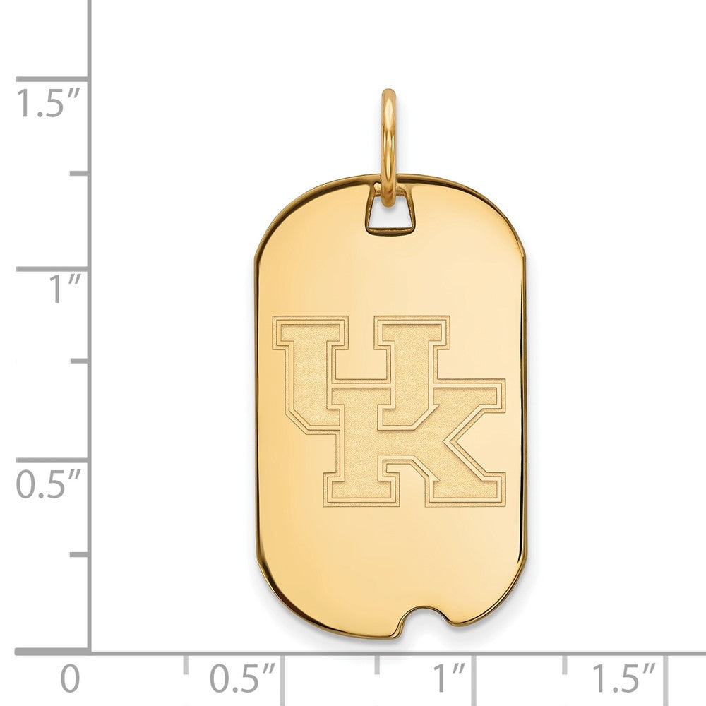 14K Yellow Gold Logoart University Of Kentucky U K Small Dog Tag Pendant