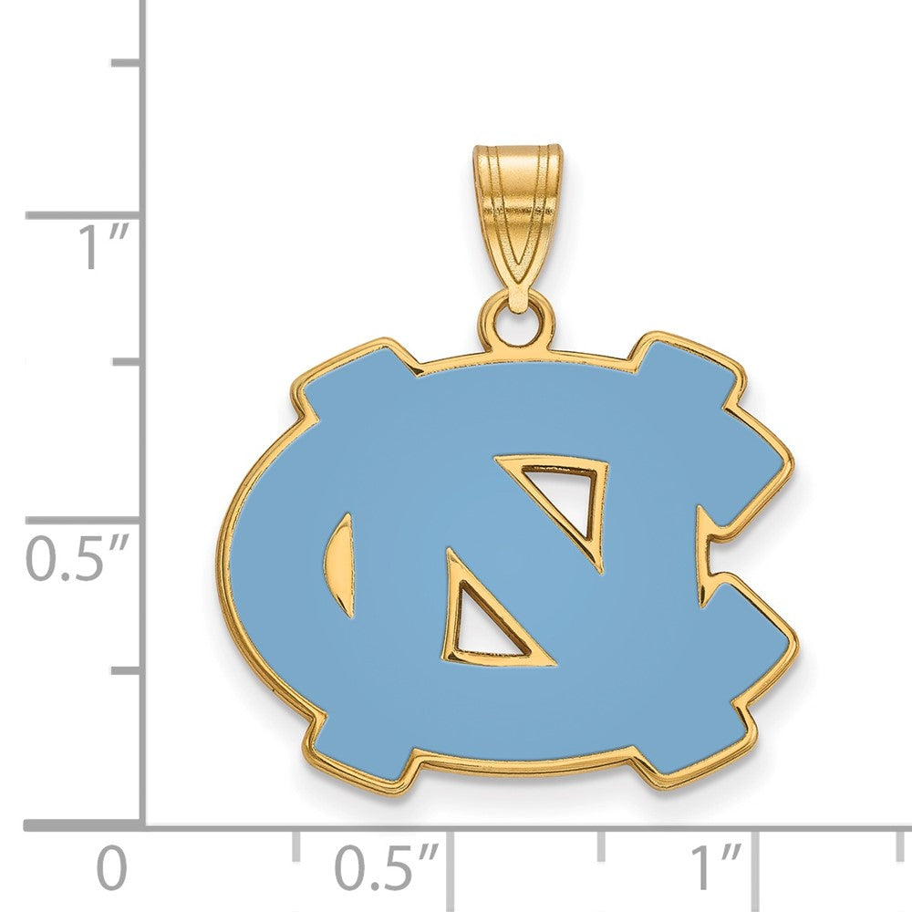 Gold Plated Sterling Silver Logoart University Of North Carolina N C Large Enameled Pendant