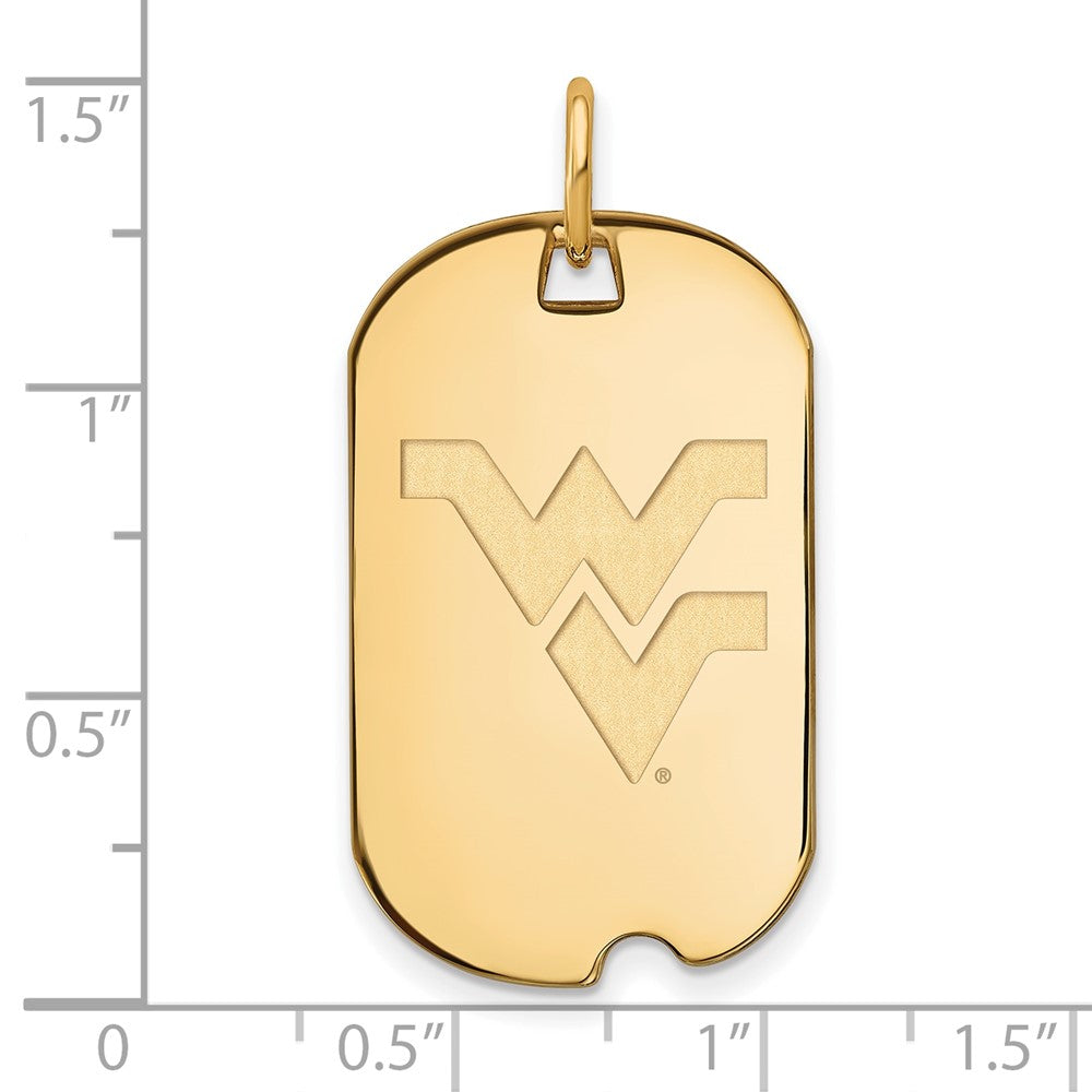14K Yellow Gold 14Ky Logoart West Virginia University Small Dog Tag