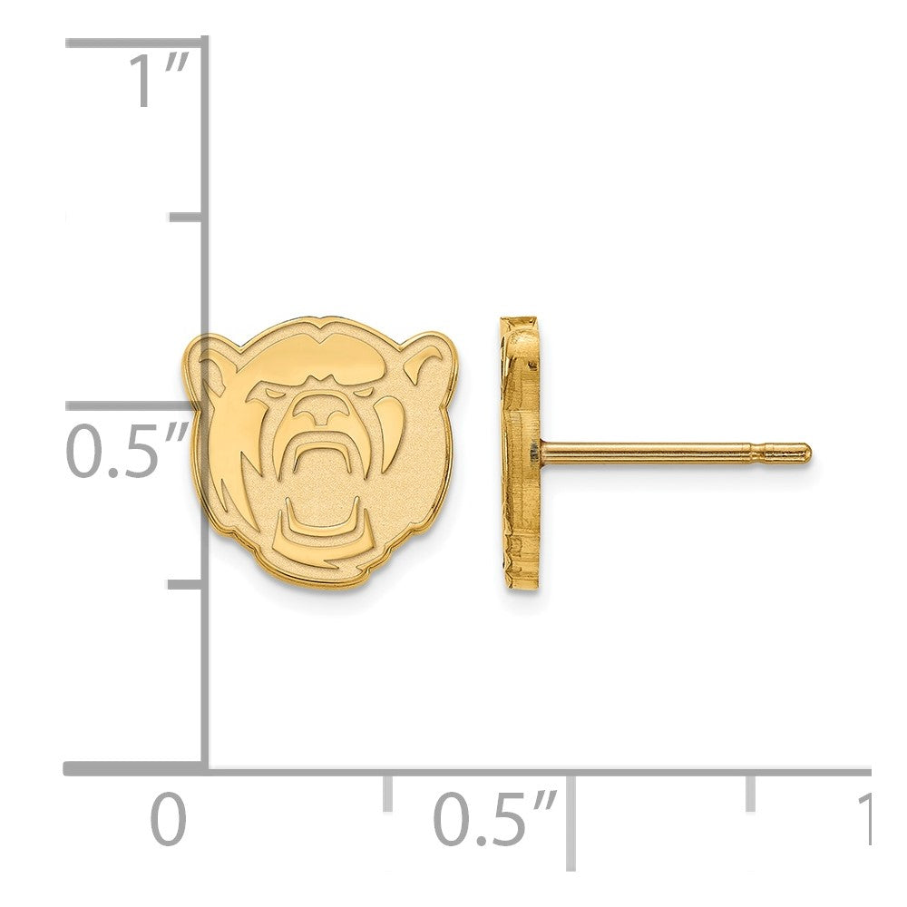 10K Yellow Gold Logoart Baylor University Extra Small Post Earrings