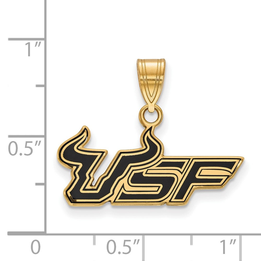 Gold Plated Sterling Silver Logoart University Of South Florida U S F Medium Enameled Pendant