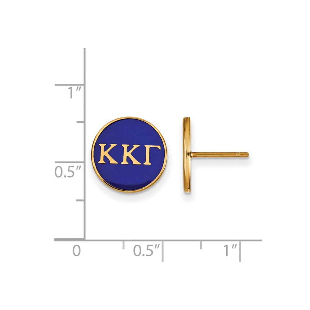 Gold Plated Sterling Silver Logoart Kappa Gamma Sorority Greek Letters Color Enamel Post Earrings