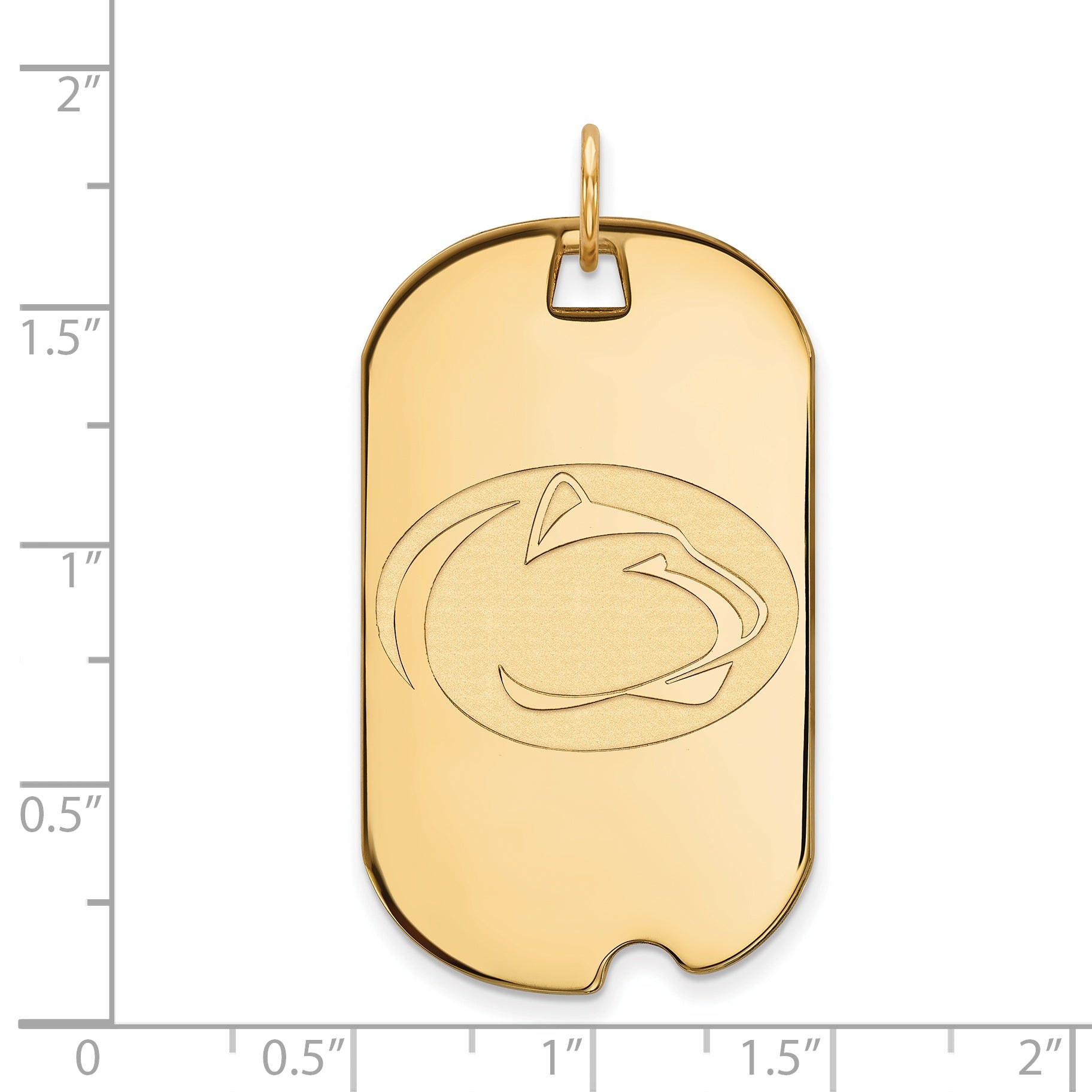 Gold Plated Sterling Silver Logoart Penn State University Lion Large Dog Tag Pendant