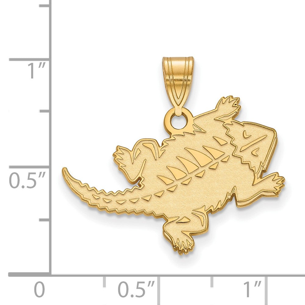 14K Yellow Gold Logoart Texas Christian University Horned Frog Large Pendant