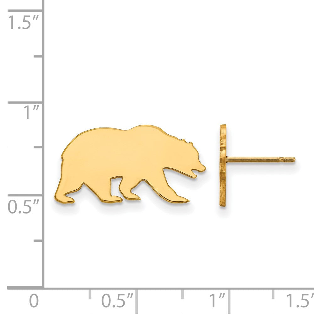 10K Yellow Gold Logoart University Of California Berkeley Bear Small Post Earrings