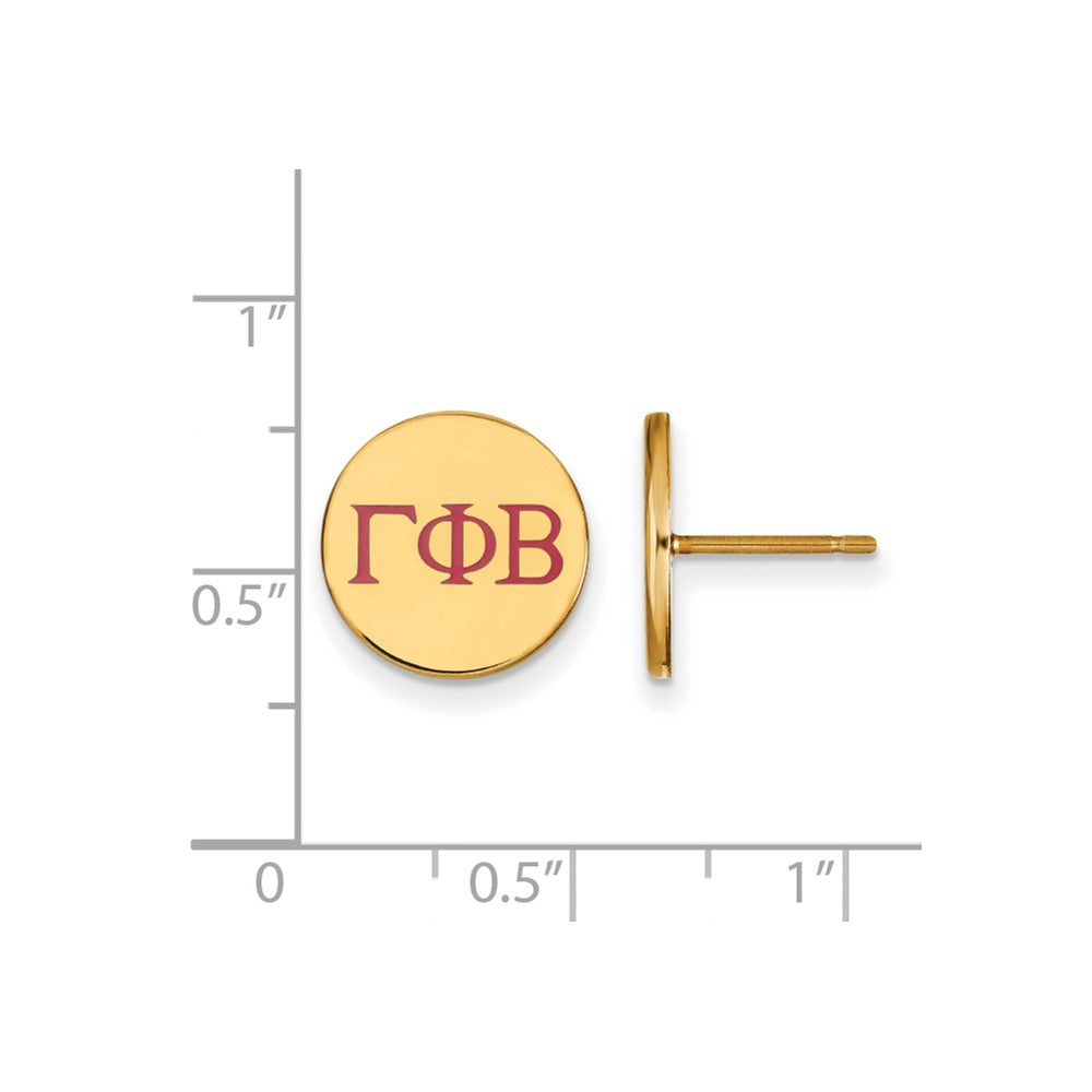 Gold Plated Sterling Silver Logoart Gamma Phi Beta Sorority Greek Letters Color Enamel Post Earrings