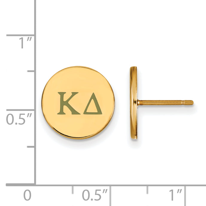 Gold Plated Sterling Silver Logoart Kappa Delta Sorority Greek Letters Color Enamel Post Earrings