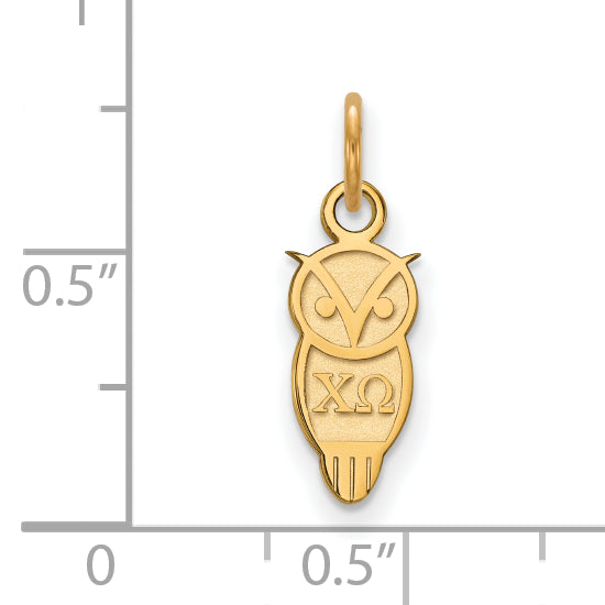 Gold Plated Sterling Silver Logoart Chi Omega Sorority Symbol Extra Small Pendant