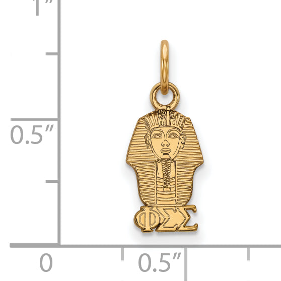 Gold Plated Sterling Silver Logoart Phi Sigma Sorority Symbol Extra Small Pendant