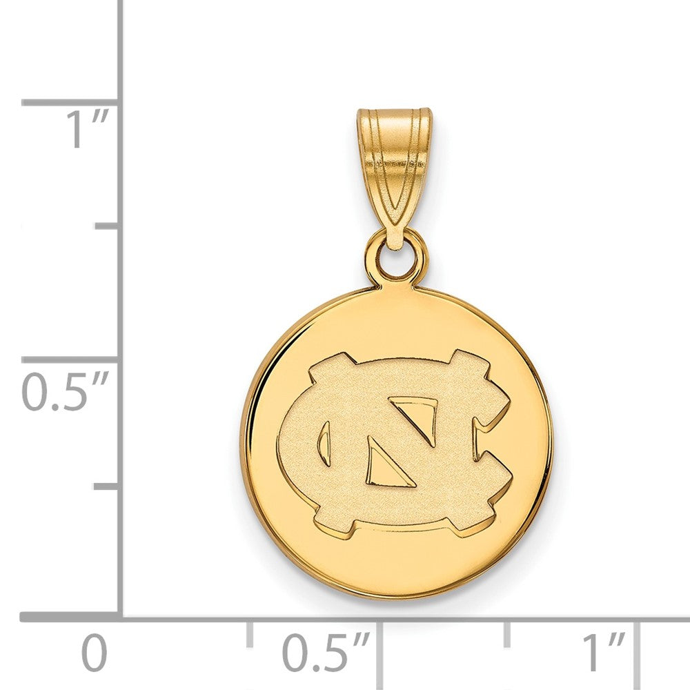 14K Yellow Gold Logoart University Of North Carolina N C Medium Disc Pendant