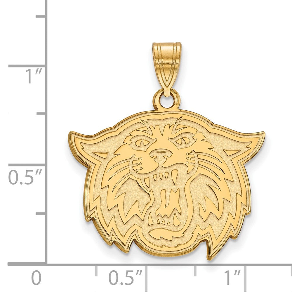 Gold Plated Sterling Silver Logoart Villanova University Wildcat Large Pendant