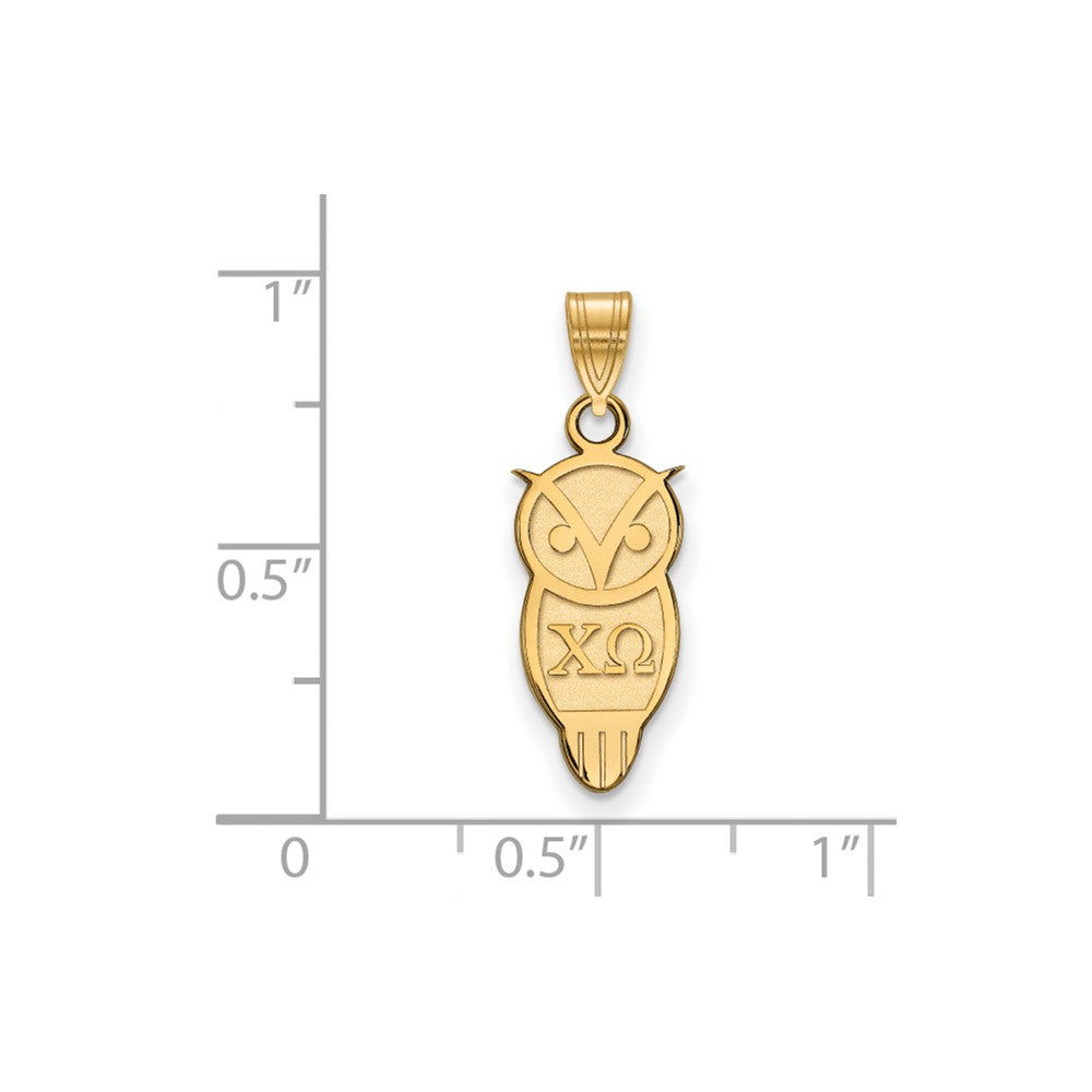 Gold Plated Sterling Silver Logoart Chi Omega Sorority Symbol Small Pendant
