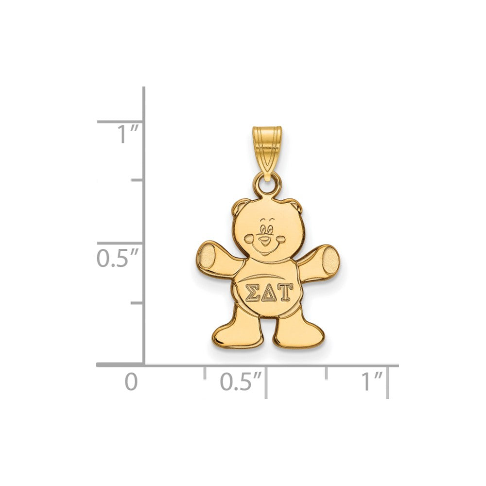 Gold Plated Sterling Silver Logoart Sigma Delta Tau Sorority Symbol Small Pendant