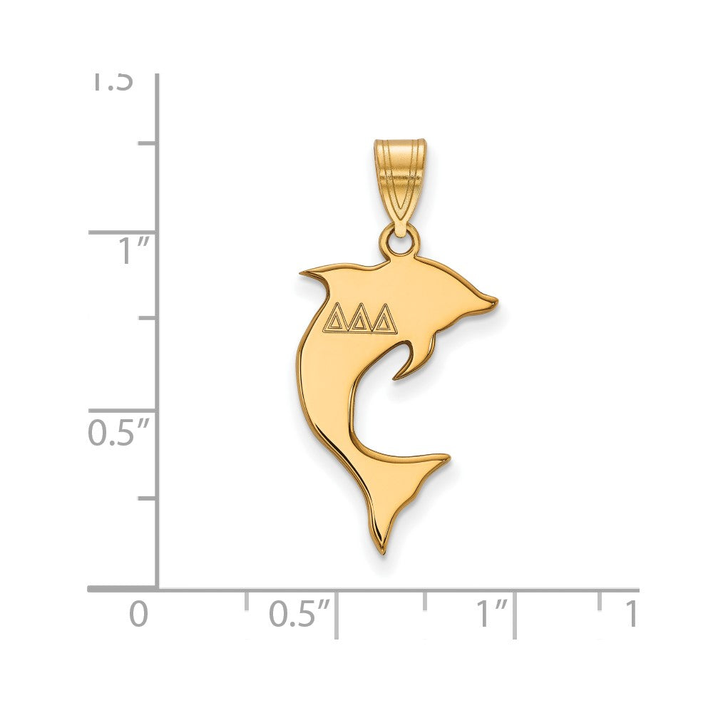 Gold Plated Sterling Silver Logoart Delta Sorority Symbol Medium Pendant