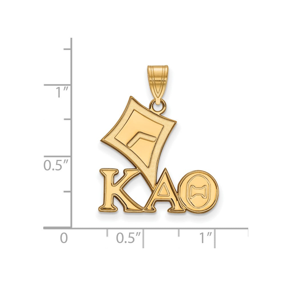 Gold Plated Sterling Silver Logoart Kappa Alpha Theta Sorority Symbol Medium Pendant