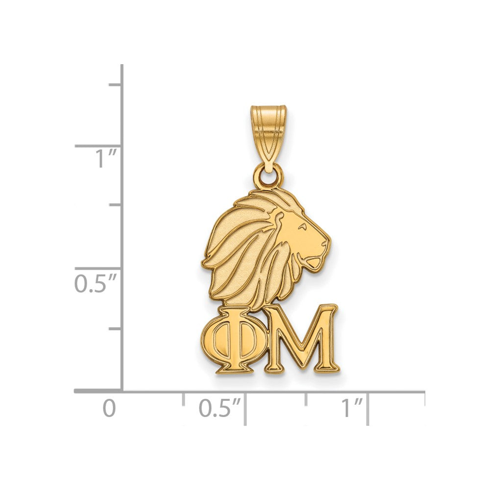 Gold Plated Sterling Silver Logoart Phi Mu Sorority Symbol Medium Pendant