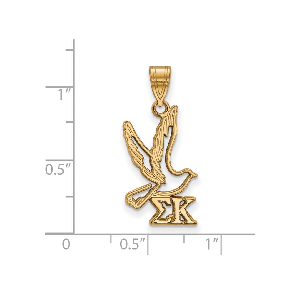 Gold Plated Sterling Silver Logoart Sigma Kappa Sorority Symbol Medium Pendant