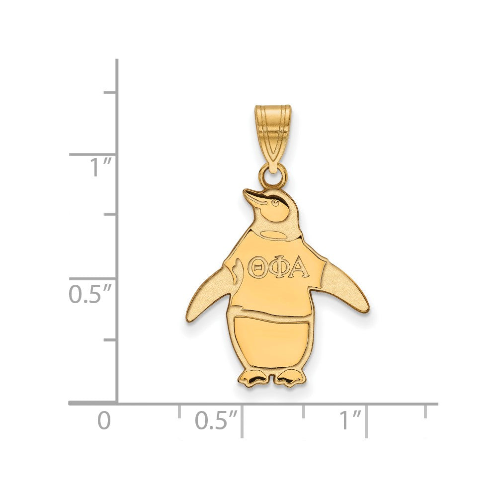 Gold Plated Sterling Silver Logoart Theta Phi Alpha Sorority Symbol Medium Pendant