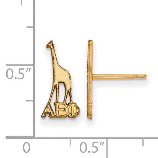 Gold Plated Sterling Silver Logoart Alpha Epsilon Phi Sorority Symbol Extra Small Post Earrings