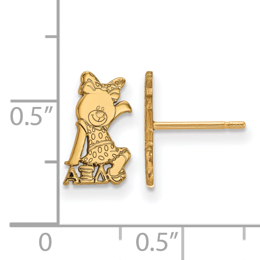 Gold Plated Sterling Silver Logoart Alpha Xi Delta Sorority Symbol Extra Small Post Earrings