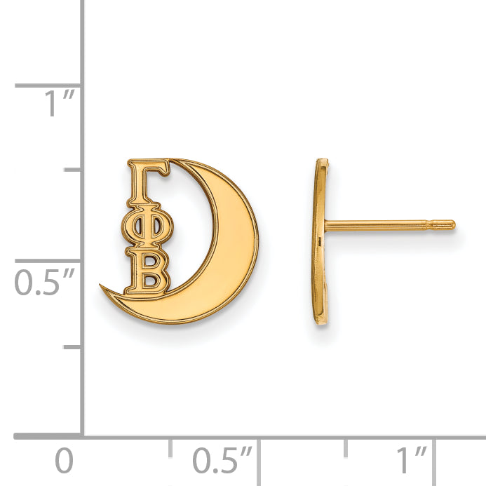 Gold Plated Sterling Silver Logoart Gamma Phi Beta Sorority Symbol Extra Small Post Earrings