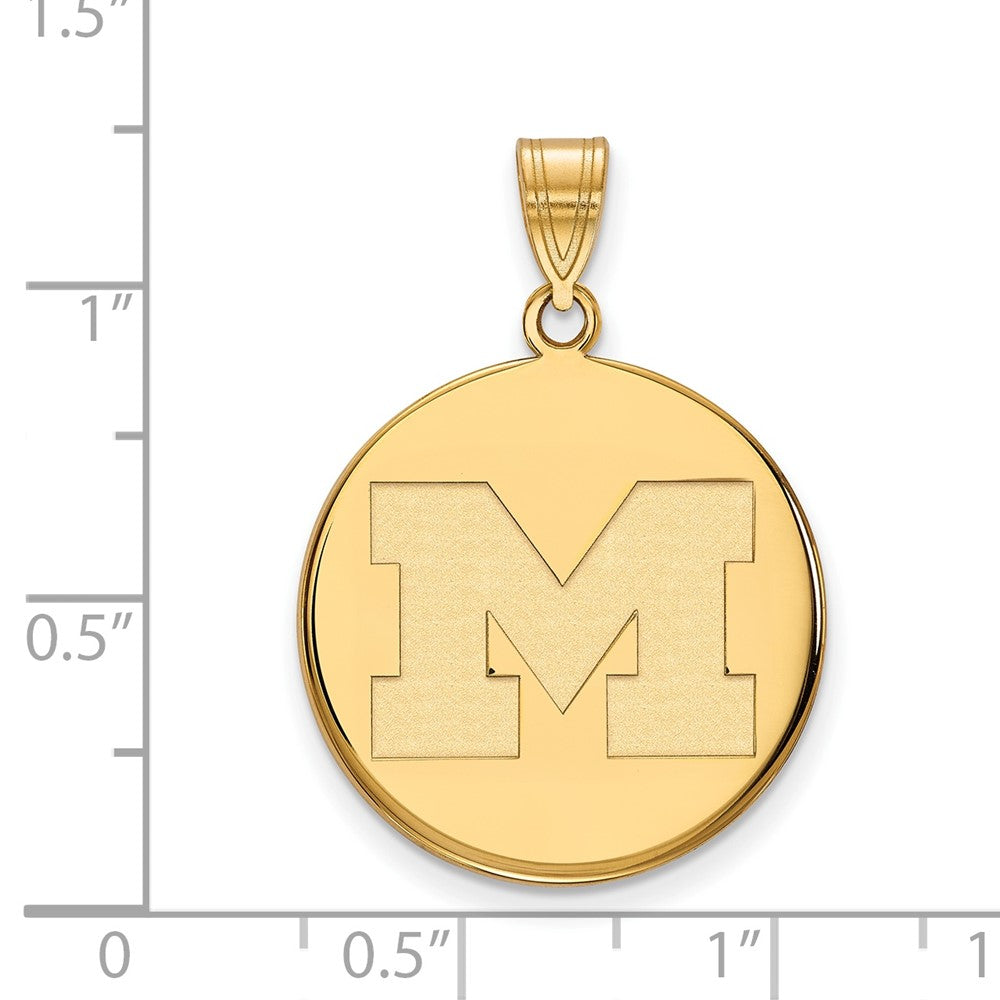 10K Yellow Gold Logoart University Of Michigan Letter M Large Disc Pendant