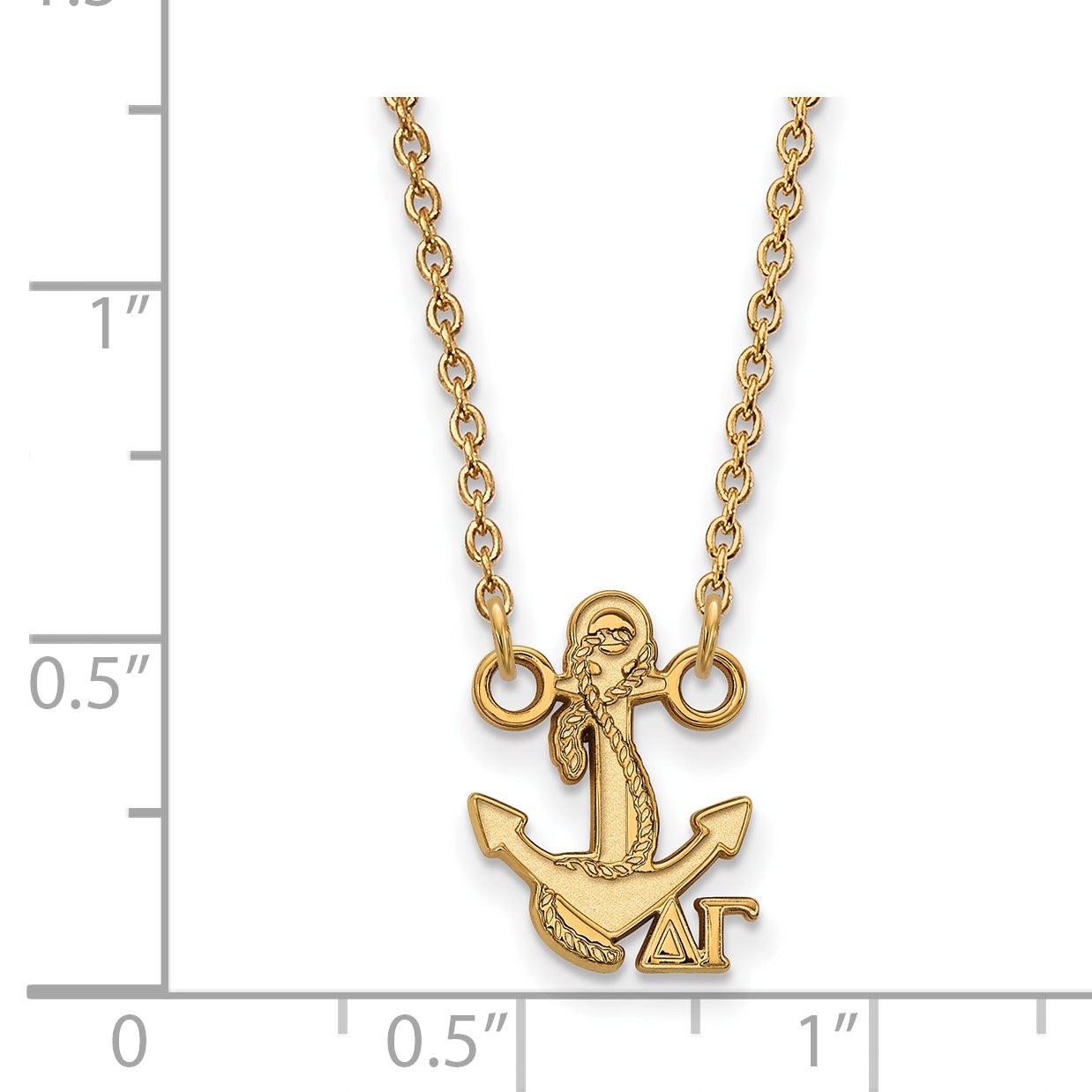Gold Plated Sterling Silver Logoart Delta Gamma Sorority Symbol Extra Small Pendant 18 Inch Necklace