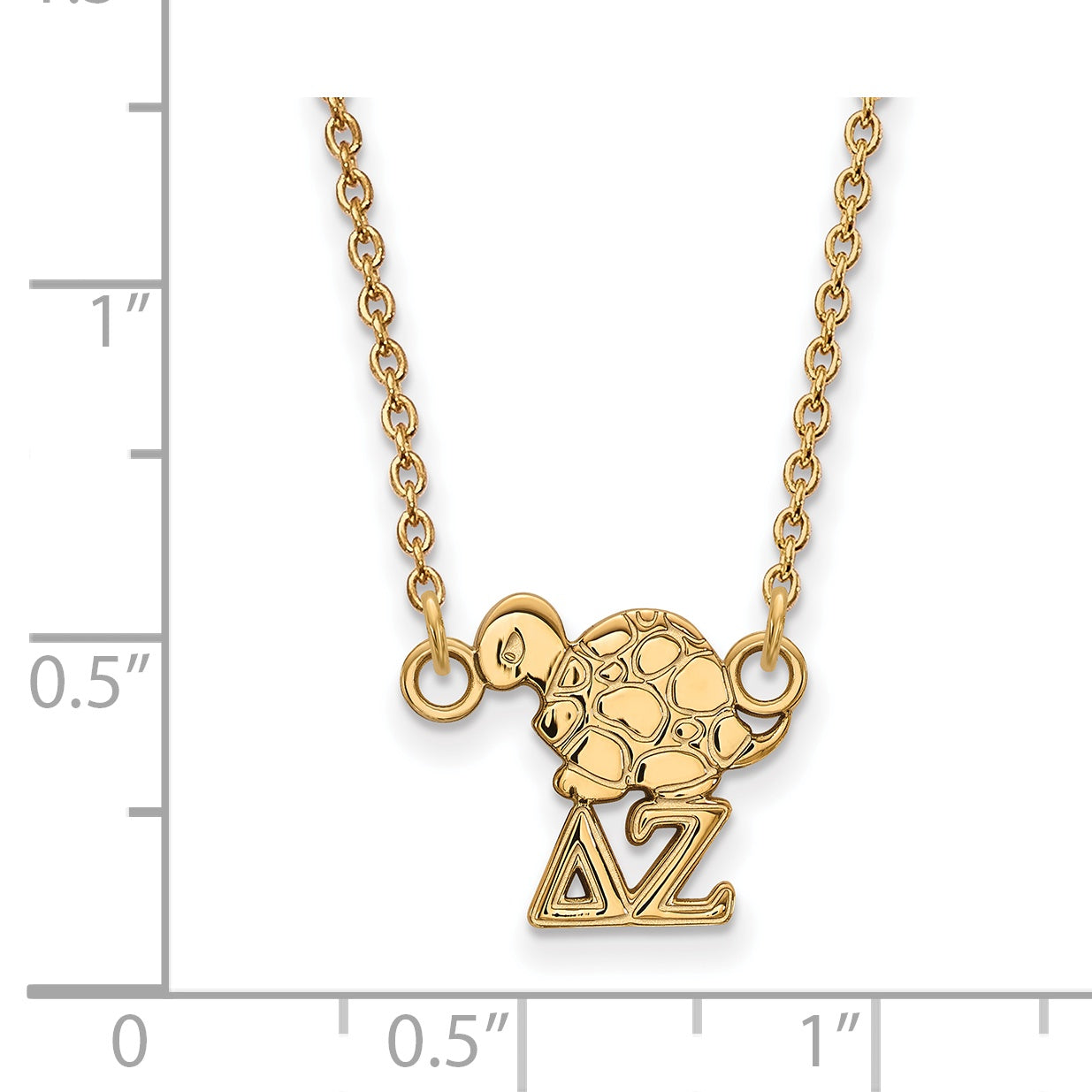 Gold Plated Sterling Silver Logoart Delta Zeta Sorority Symbol Extra Small Pendant 18 Inch Necklace