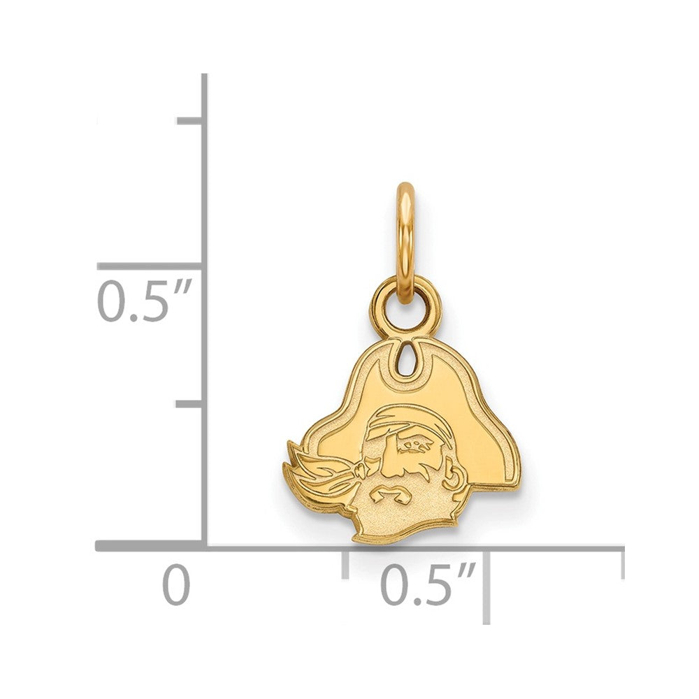 10K Yellow Gold Logoart East Carolina University Pirate Extra Small Pendant