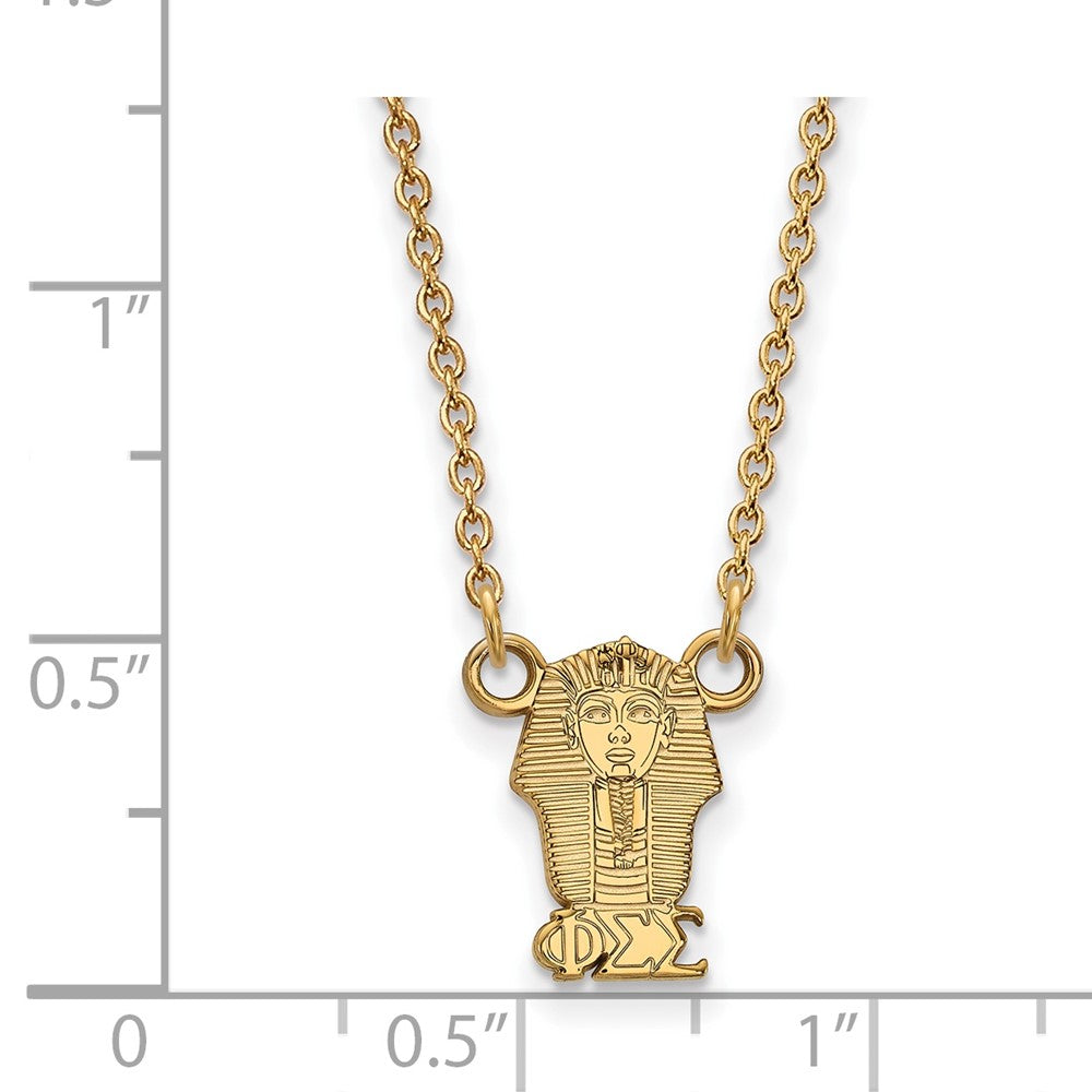 Gold Plated Sterling Silver Logoart Phi Sigma Sorority Symbol Extra Small Pendant 18 Inch Necklace