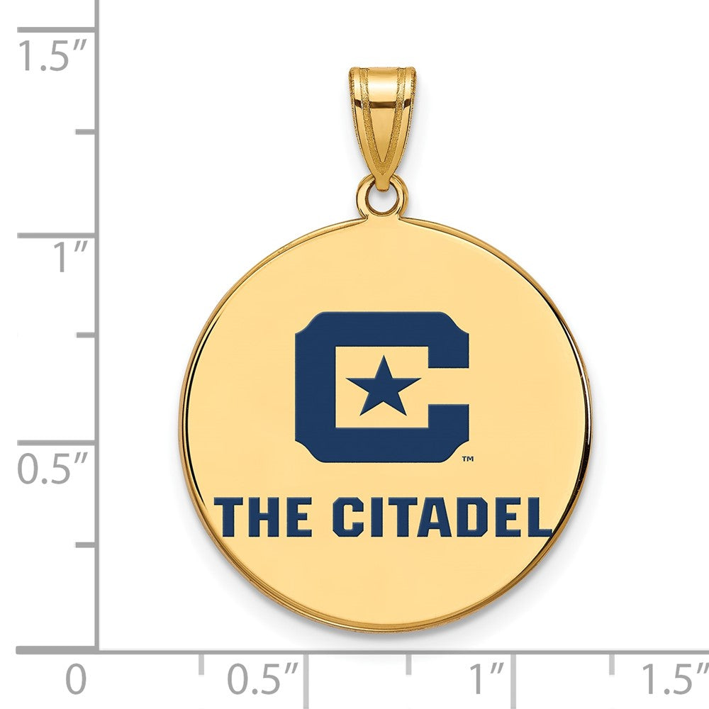 Gold Plated Sterling Silver Gp Logoart The Citadel Xl Enamel Pendant