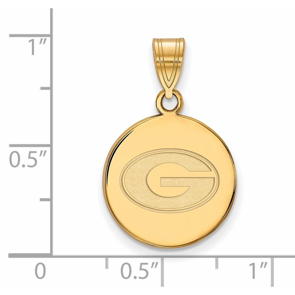 Gold Plated Sterling Silver Logoart University Of Georgia Letter G Medium Disc Pendant