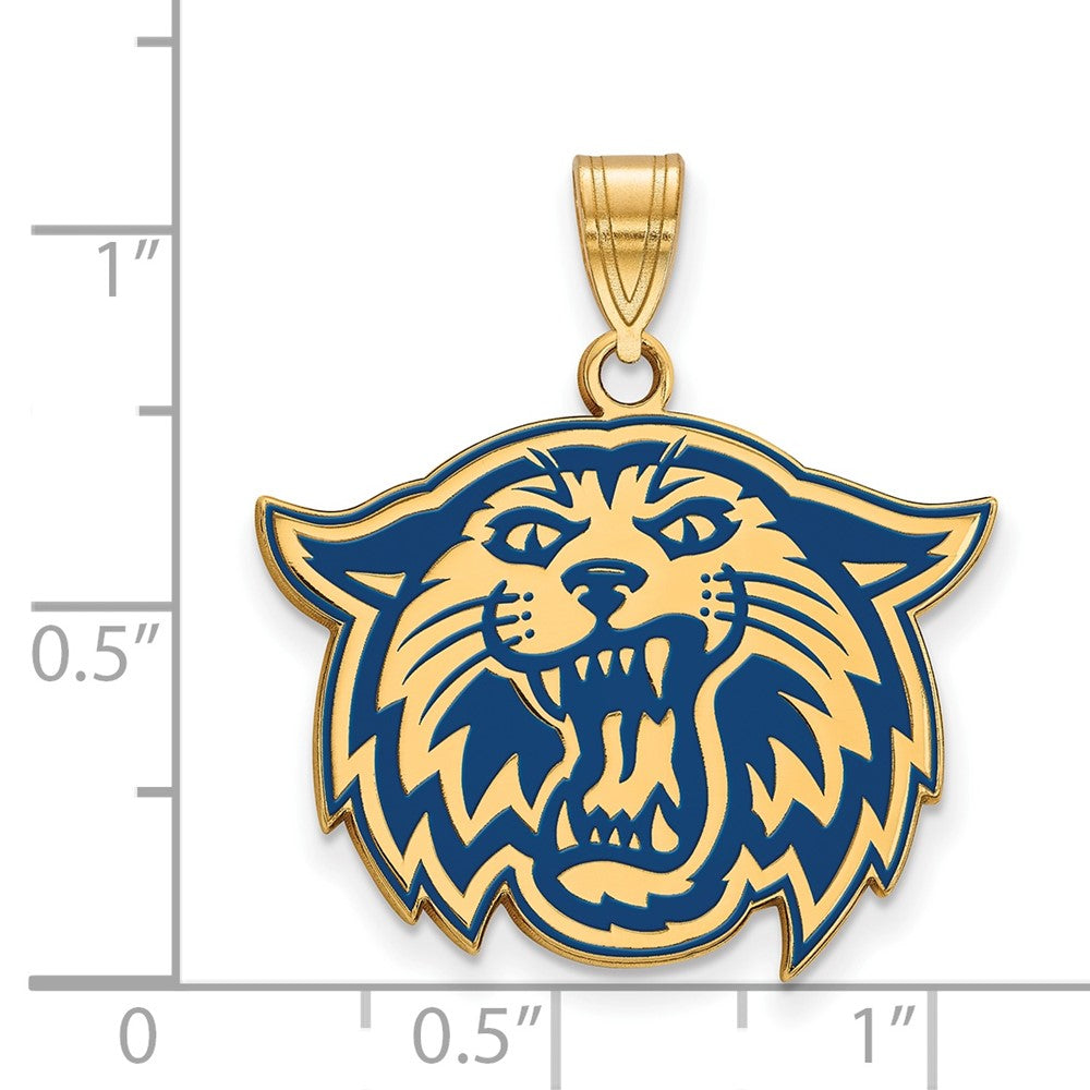 Gold Plated Sterling Silver Logoart Villanova University Wildcat Large Enameled Pendant