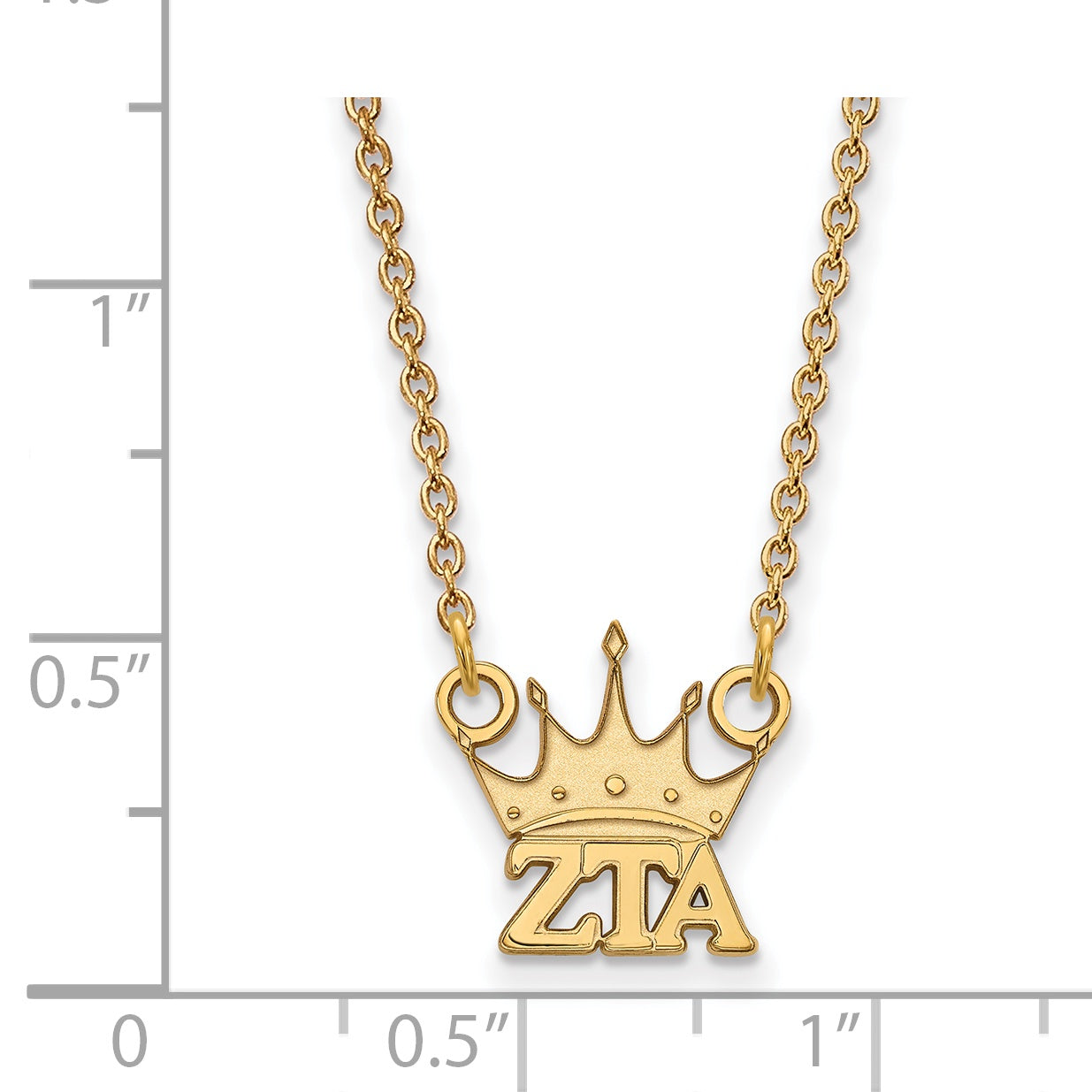 Gold Plated Sterling Silver Logoart Zeta Tau Alpha Sorority Symbol Extra Small Pendant 18 Inch Necklace
