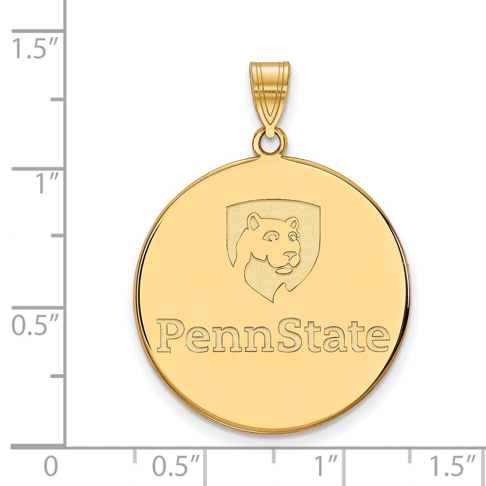 14K Yellow Gold Logoart Penn State University Extra Large Disc Pendant