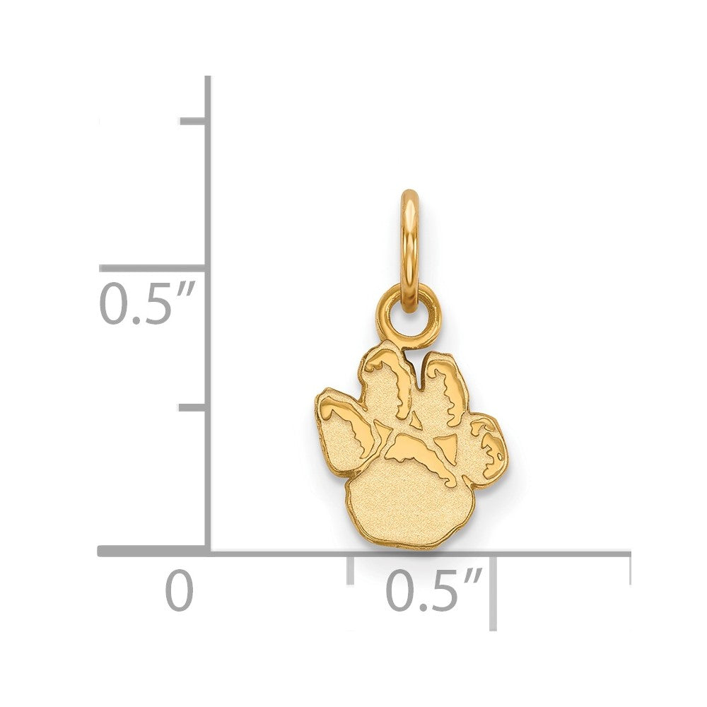 14K Yellow Gold Logoart University Of Pittsburgh Panther Paw Extra Small Pendant